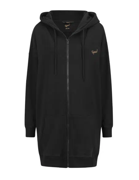 hoodie met rits, zwart
